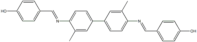 4-{[(4'-{[(E)-(4-hydroxyphenyl)methylidene]amino}-3,3'-dimethyl[1,1'-biphenyl]-4-yl)imino]methyl}phenol Struktur