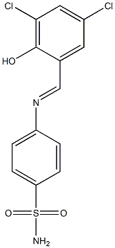 4-{[(E)-(3,5-dichloro-2-hydroxyphenyl)methylidene]amino}benzenesulfonamide Struktur