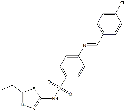 4-{[(E)-(4-chlorophenyl)methylidene]amino}-N-(5-ethyl-1,3,4-thiadiazol-2-yl)benzenesulfonamide