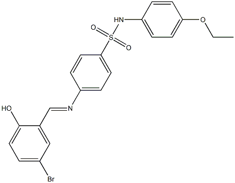4-{[(E)-(5-bromo-2-hydroxyphenyl)methylidene]amino}-N-(4-ethoxyphenyl)benzenesulfonamide Struktur