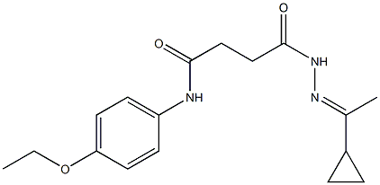 4-{2-[(E)-1-cyclopropylethylidene]hydrazino}-N-(4-ethoxyphenyl)-4-oxobutanamide Struktur