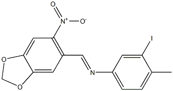 3-iodo-4-methyl-N-[(E)-(6-nitro-1,3-benzodioxol-5-yl)methylidene]aniline