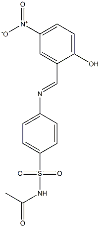N-acetyl-4-{[(E)-(2-hydroxy-5-nitrophenyl)methylidene]amino}benzenesulfonamide Structure