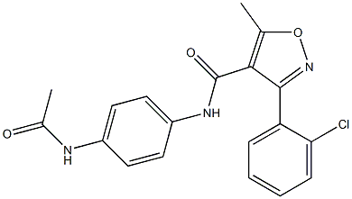 N-[4-(acetylamino)phenyl]-3-(2-chlorophenyl)-5-methyl-4-isoxazolecarboxamide Struktur