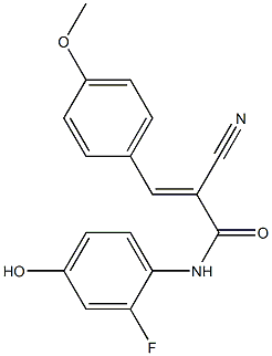 (E)-2-cyano-N-(2-fluoro-4-hydroxyphenyl)-3-(4-methoxyphenyl)-2-propenamide Struktur