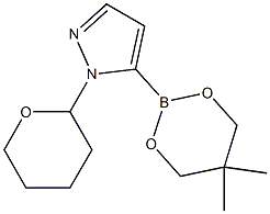 5-(5,5-Dimethyl-1,3,2-dioxaborinan-2-yl)-1-(tetrahydro-2H-pyran-2-yl)-1H-pyrazole Struktur