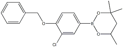 2-(4-Benzyloxy-3-chlorophenyl)-4,4,6-trimethyl-1,3,2-dioxaborinane Struktur