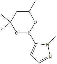 1-Methyl-5-(4,4,6-trimethyl-1,3,2-dioxaborinan-2-yl)-1H-pyrazole,,结构式