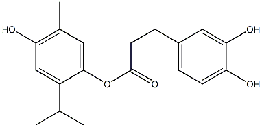 3-(3,4-Dihydroxyphenyl)propanoic acid 2-isopropyl-4-hydroxy-5-methylphenyl ester Struktur