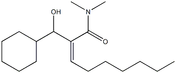 (Z)-2-(ヒドロキシ(シクロヘキシル)メチル)-N,N-ジメチル-2-ノネンアミド 化学構造式