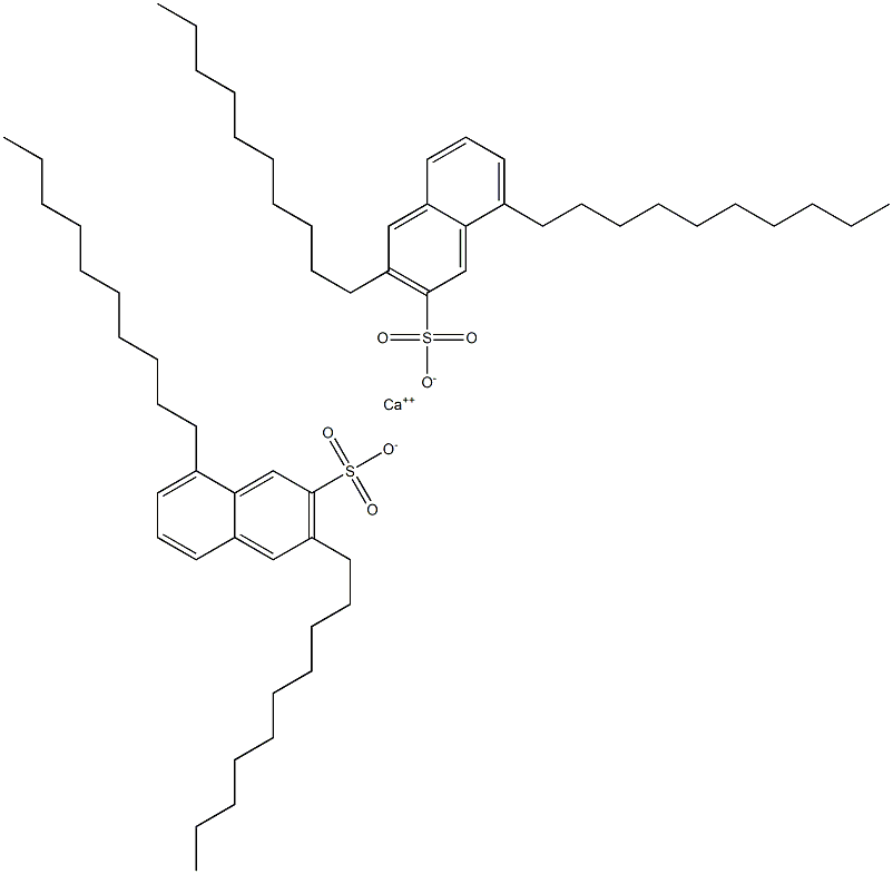 Bis(3,8-didecyl-2-naphthalenesulfonic acid)calcium salt Structure
