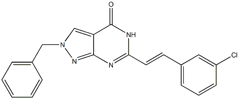 6-(m-Chlorostyryl)-2-benzyl-2H-pyrazolo[3,4-d]pyrimidin-4(5H)-one Structure