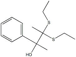 3-Hydroxy-3-phenyl-2-butanone diethyl dithioacetal,,结构式