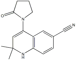 1,2-ジヒドロ-2,2-ジメチル-4-(2-オキソ-1-ピロリジニル)キノリン-6-カルボニトリル 化学構造式