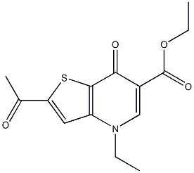2-Acetyl-4-ethyl-7-oxothieno[3,2-b]pyridine-6-carboxylic acid ethyl ester 结构式