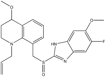 1,2,3,4-Tetrahydro-1-(2-propenyl)-4-methoxy-8-(5-fluoro-6-methoxy-1H-benzimidazol-2-ylsulfinylmethyl)quinoline Structure