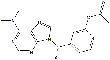 9-[(S)-1-(3-アセチルオキシフェニル)エチル]-N,N-ジメチル-9H-プリン-6-アミン 化学構造式