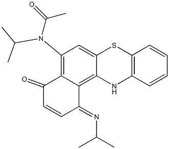 5-(N-Acetyl-N-isopropylamino)-1,12-dihydro-1-isopropylimino-4H-benzo[a]phenothiazin-4-one Struktur