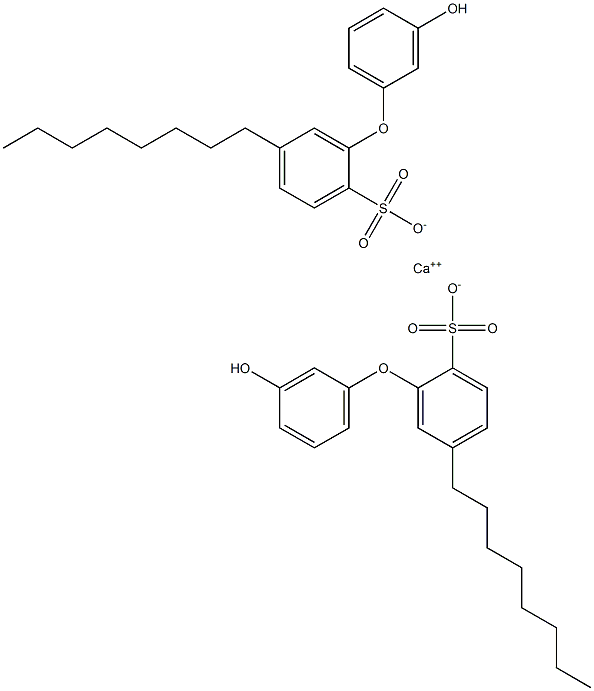 Bis(3'-hydroxy-5-octyl[oxybisbenzene]-2-sulfonic acid)calcium salt Structure