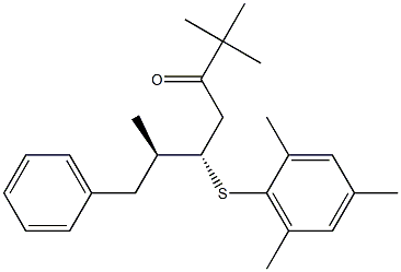 (5S,6R)-5-(2,4,6-Trimethylphenylthio)-2,2,6-trimethyl-7-phenyl-3-heptanone 结构式