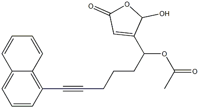 Acetic acid 1-[(2,5-dihydro-2-hydroxy-5-oxofuran)-3-yl]-6-(1-naphtyl)-5-hexynyl ester Struktur