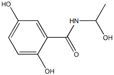 2,5-ジヒドロキシ-N-(1-ヒドロキシエチル)ベンズアミド 化学構造式
