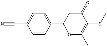 2-(p-Cyanophenyl)-6-methyl-5-methylthio-2,3-dihydro-4H-pyran-4-one Structure