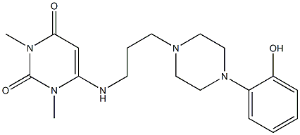 6-[[3-[4-(2-ヒドロキシフェニル)-1-ピペラジニル]プロピル]アミノ]-1,3-ジメチルウラシル 化学構造式