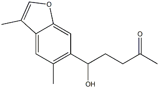 3,5-Dimethyl-6-(1-hydroxy-4-oxopentyl)benzofuran,,结构式