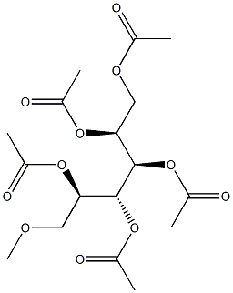 6-O-Methyl-1-O,2-O,3-O,4-O,5-O-pentaacetylglucitol Struktur