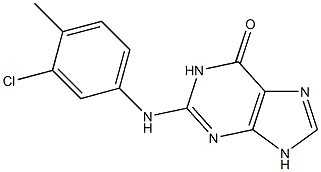 2-(3-Chloro-4-methylphenylamino)-9H-purin-6(1H)-one Struktur