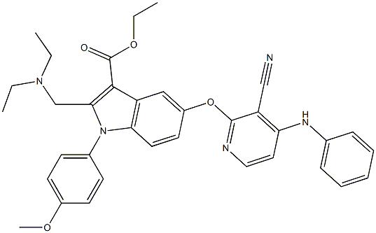 1-(4-Methoxyphenyl)-2-[(diethylamino)methyl]-5-[3-cyano-4-(phenylamino)pyridin-2-yloxy]-1H-indole-3-carboxylic acid ethyl ester