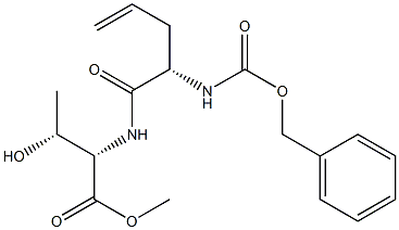(2S,3R)-2-[[(2S)-2-(Benzyloxycarbonylamino)-4-pentenoyl]amino]-3-hydroxybutyric acid methyl ester 结构式