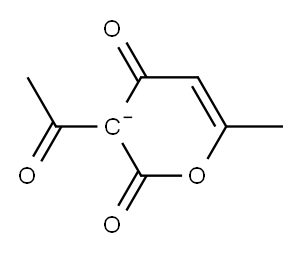 3-アセチル-2,4-ジヒドロ-2,4-ジオキソ-6-メチル-3H-ピラン-3-イド 化学構造式