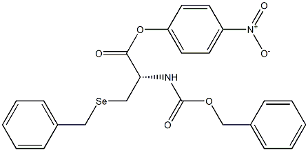 [S,(+)]-3-Benzylseleno-2-(benzyloxycarbonylamino)propionic acid 4-nitrophenyl ester Struktur