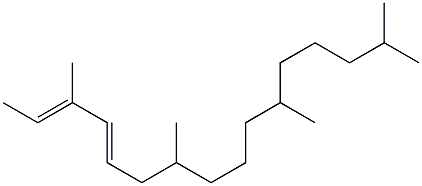 (2E,4E)-3,7,11,15-テトラメチル-2,4-ヘキサデカジエン 化学構造式