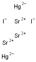 ジヨードジシアノ水銀(II)酸ストロンチウム 化学構造式