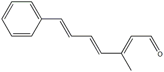 (2E,4E,6E)-3-メチル-7-フェニル-2,4,6-ヘプタトリエン-1-アール 化学構造式