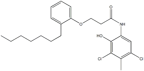 2-[3-(2-Heptylphenoxy)propanoylamino]-4,6-dichloro-5-methylphenol|