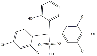 (2,4-Dichlorophenyl)(3,5-dichloro-4-hydroxyphenyl)(2-hydroxyphenyl)methanesulfonic acid Struktur