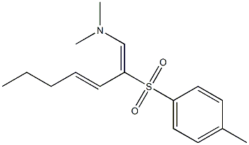 (1E,3E)-N,N-ジメチル-2-(p-トリルスルホニル)-1,3-ヘプタジエン-1-アミン 化学構造式