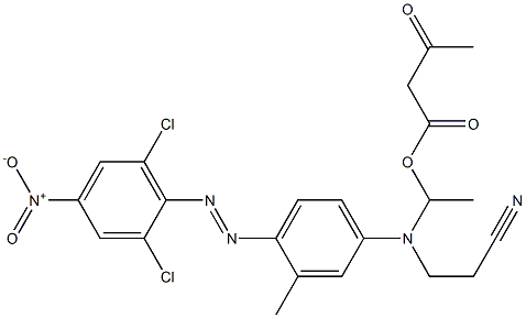 Acetoacetic acid 1-[N-(2-cyanoethyl)-N-[4-(2,6-dichloro-4-nitrophenylazo)-3-methylphenyl]amino]ethyl ester