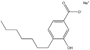 4-Heptyl-3-hydroxybenzoic acid sodium salt Structure