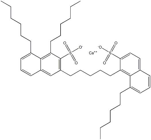 Bis(1,8-dihexyl-2-naphthalenesulfonic acid)calcium salt Structure