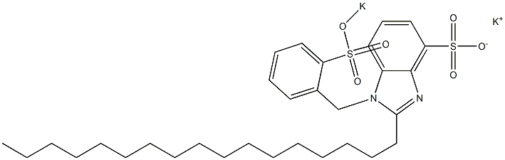 1-[2-(Potassiooxysulfonyl)benzyl]-2-heptadecyl-1H-benzimidazole-4-sulfonic acid potassium salt Structure