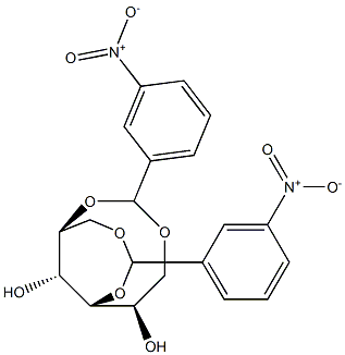 1-O,4-O:2-O,6-O-Bis(3-nitrobenzylidene)-D-glucitol Struktur