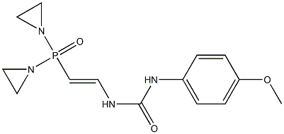 1-[2-[Bis(1-aziridinyl)phosphinyl]vinyl]-3-(p-methoxyphenyl)urea Structure