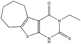 1,2,6,7,8,9-Hexahydro-2-thioxo-3-ethyl-5H-cyclohepta[4,5]thieno[2,3-d]pyrimidin-4(3H)-one 结构式