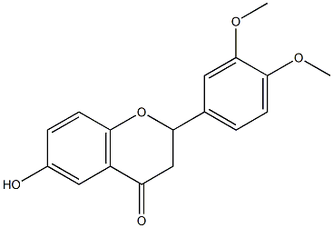 6-ヒドロキシ-2-(3,4-ジメトキシフェニル)クロマン-4-オン 化学構造式