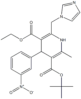 6-(1H-Imidazol-1-ylmethyl)-4-(3-nitrophenyl)-2-methyl-1,4-dihydropyridine-3,5-dicarboxylic acid 3-tert-butyl 5-ethyl ester Structure
